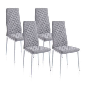 Pack 4 sillas de comedor Crossly Gris - Blanco