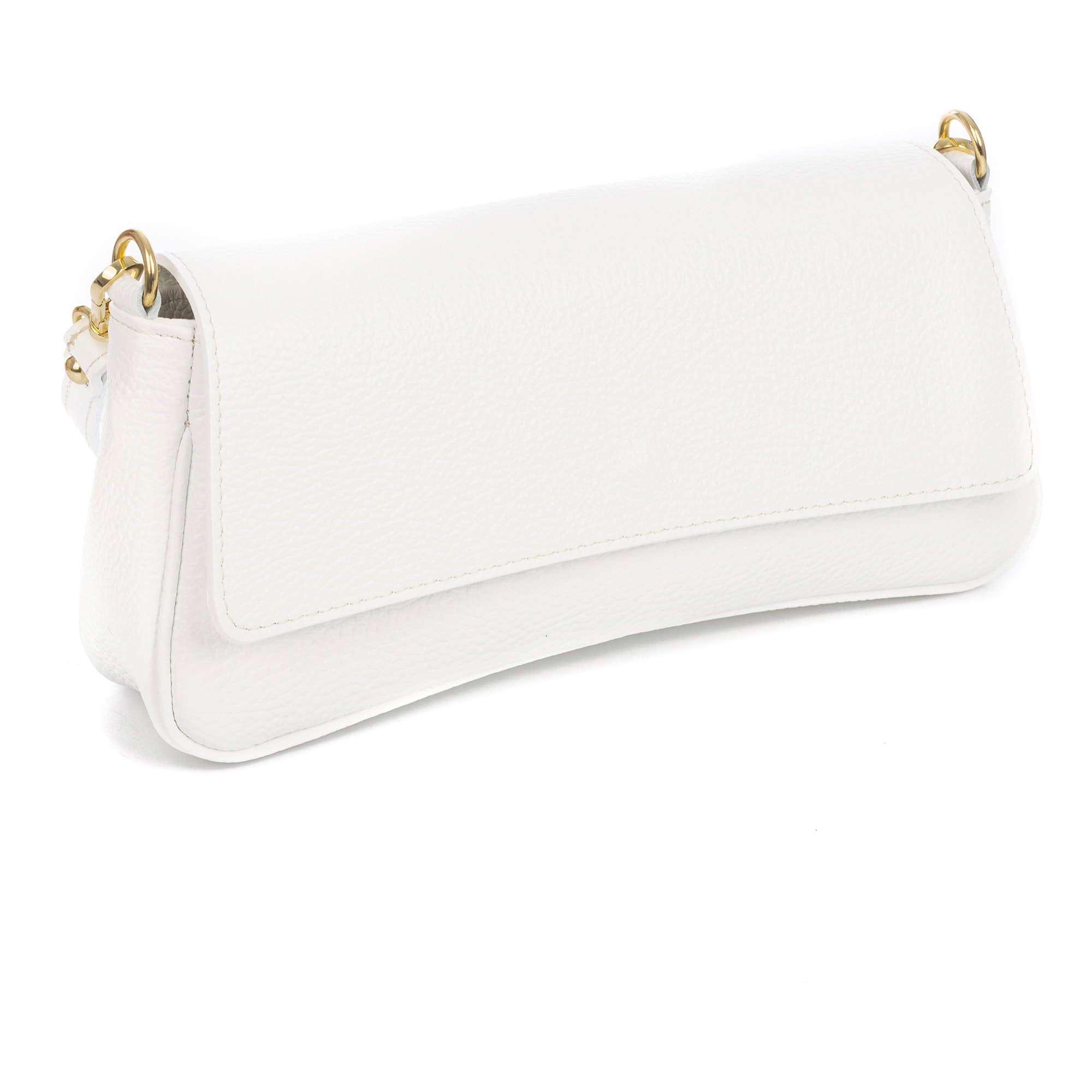 Azzanello bolso baguette bandolera mujer. Piel auténtica Dollaro.