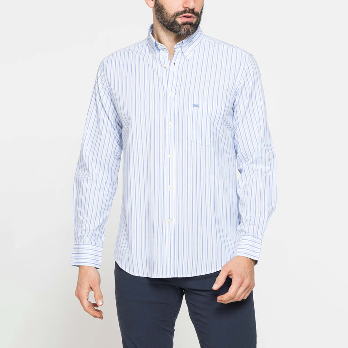 CAMICIA BUTTON-DOWN CON MANICA LUNGA E TASCHINO