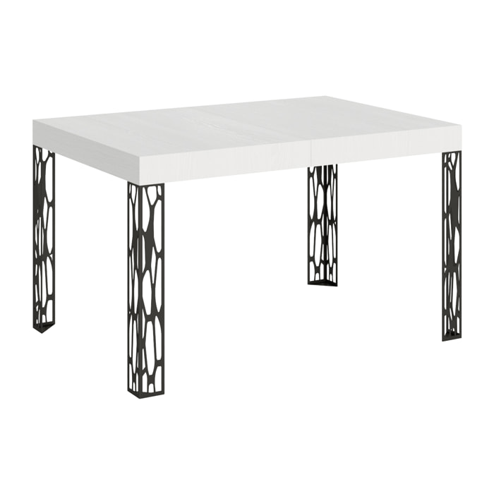 Mesa extensible 90x130/234 cm Ghibli Fresno Blanco estructura Antracita