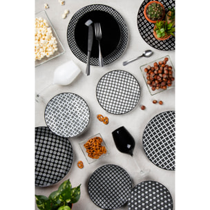 Service de table 18 pièces Excelsa – Monochrome, Porcelaine Multicolore
