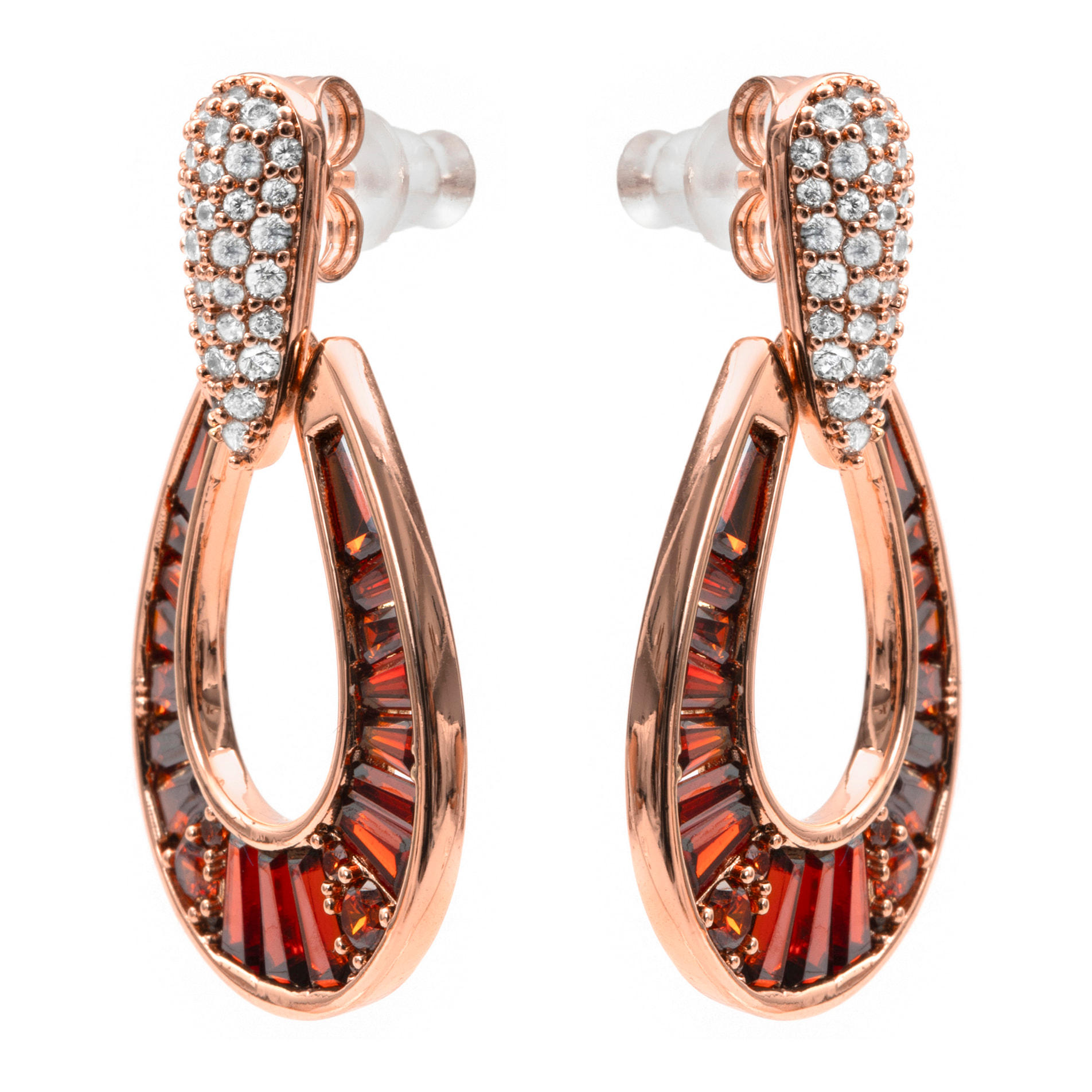 Pendientes Beavil acabado oro rosa 18k