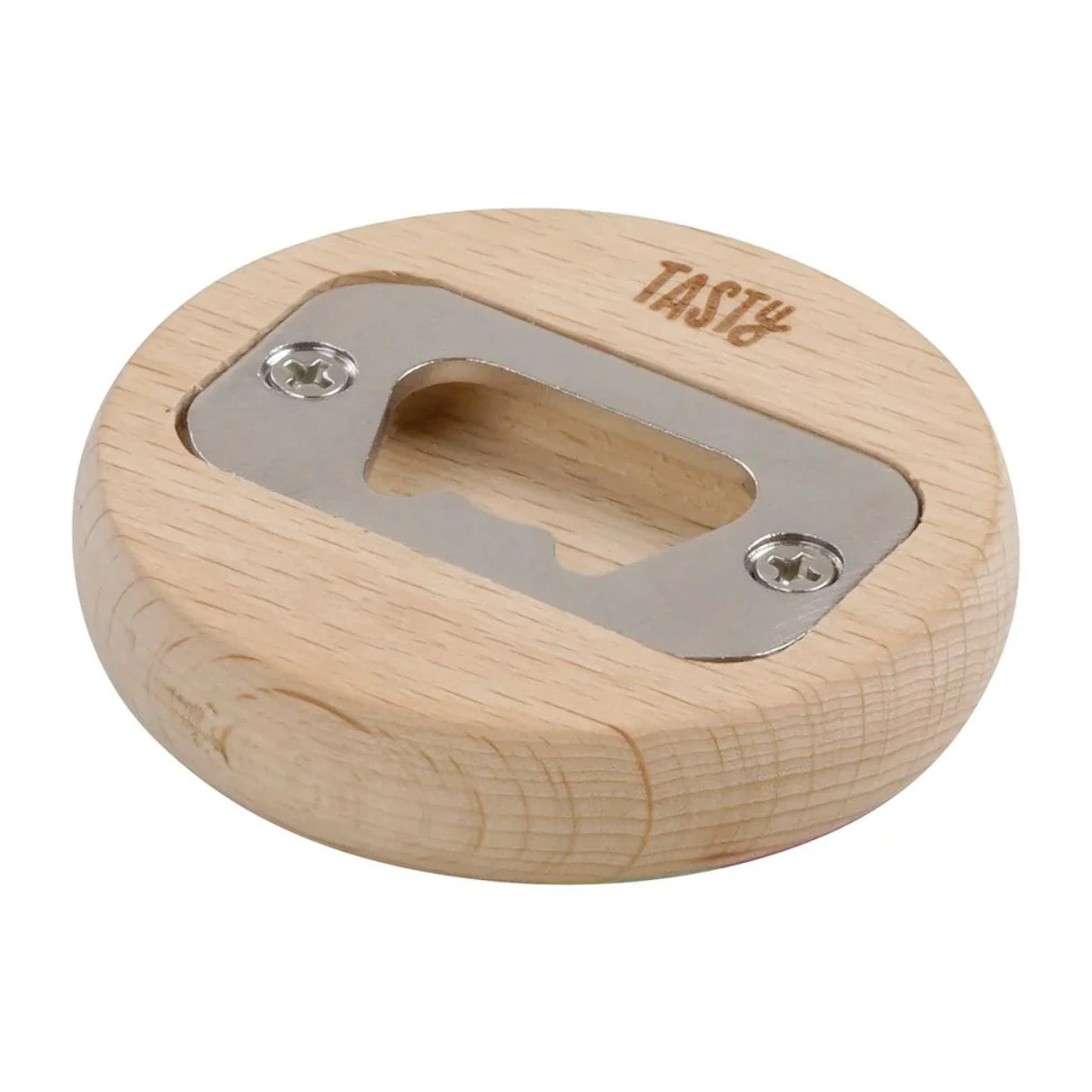 Décapsuleur rond en bois 6 cm Tasty Green