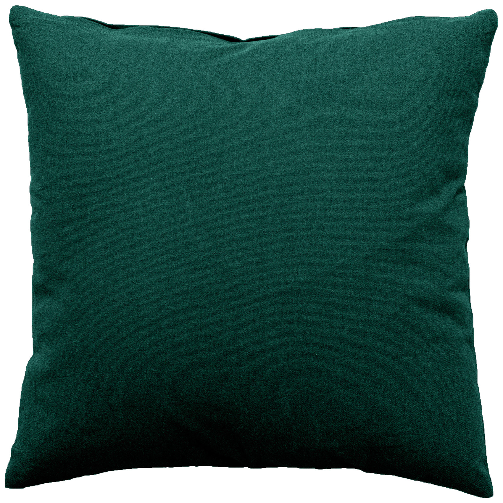 Coussin déhoussable uni en coton - Vert foncé