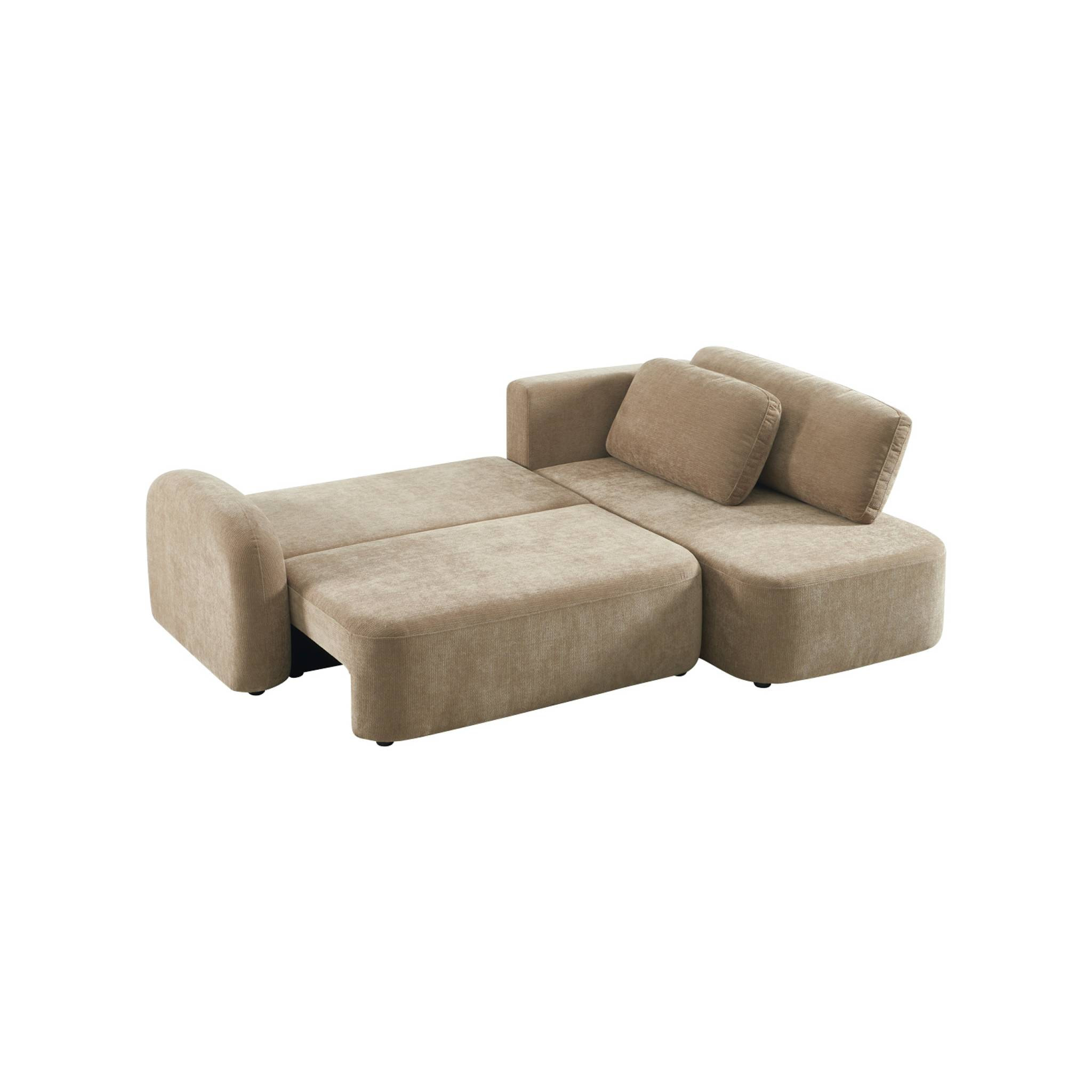 Canapé d'angle réversible convertible 3 places tissu avec coffre NOUMA