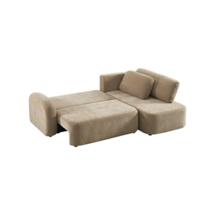 Canapé d'angle réversible convertible 3 places tissu avec coffre NOUMA