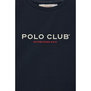 Camiseta básica azul marino con logo engomado Polo Club