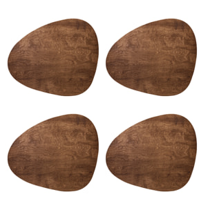 VINILIKO, set de 4 individuales de mesa Forma madera nogal 4u-40x47 cm