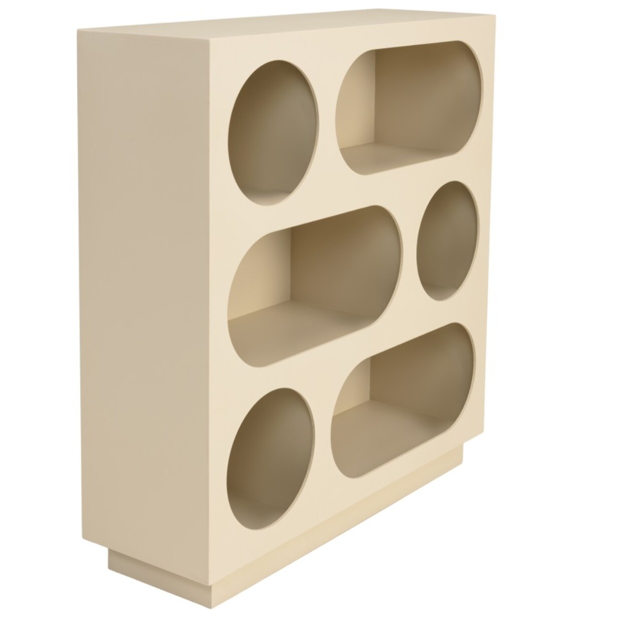 AGATHE - Buffet 70x23cm 6 niches en bois peint beige