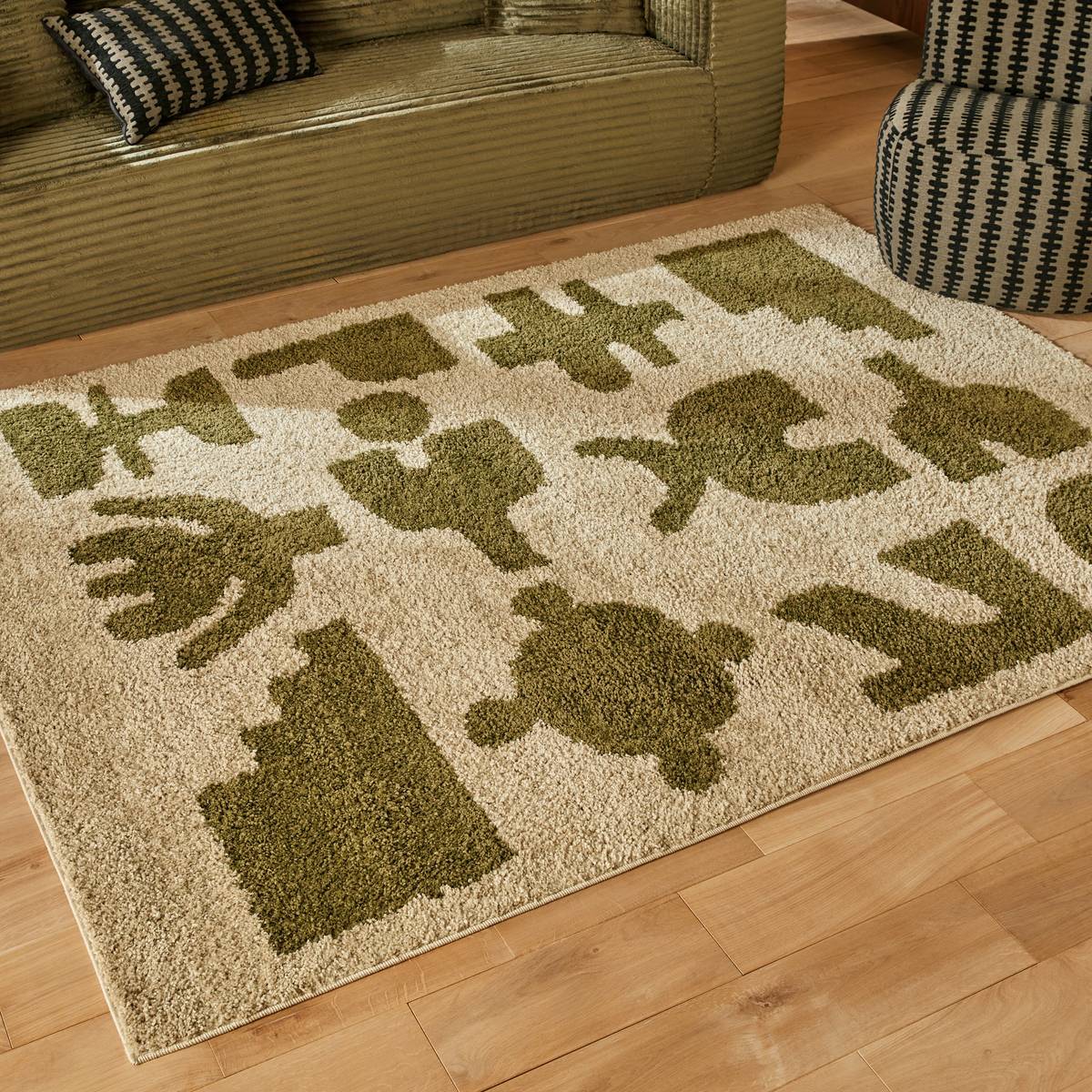 Tapis Nyero rectangulaire 160x230cm vert
