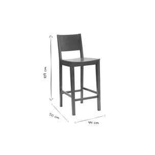 Tabouret de bar bois foncé noyer H65 cm MELVIL