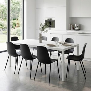 Set 4 Sedie Moderne Con Schienale Ergonomico In Polipropilene E Gambe In Metallo Cucina Sala Da Pranzo Soggiorno Ufficio 87 x 53 x 49 Cm Nero