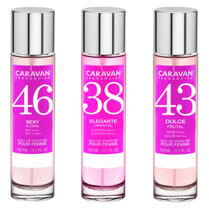 3x caravan perfumes de mujer nº43 nº38 nº46 de 150ml