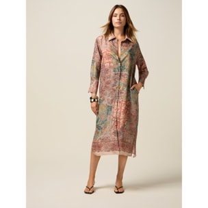 Oltre - Chemisier in raso fantasia - Beige