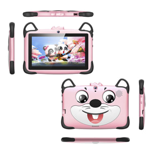 Tablet per bambini WiFi K717. Sistema operativo Android 7. Schermo da 7 pollici 1024x600px. MTK Quad-Core 1 GB di RAM + 8 GB. Doppia fotocamera.