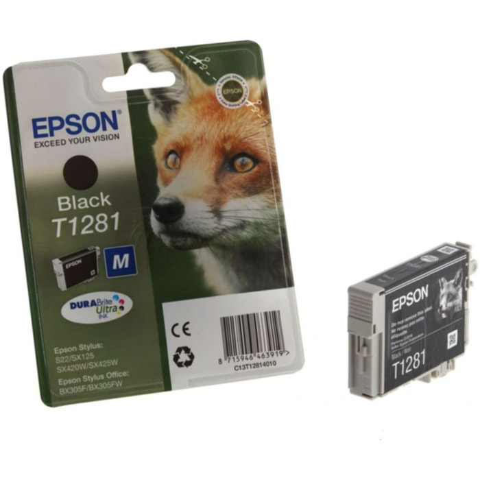 Cartouche d'encre EPSON Originale T1281 Noire Série Renard - C13T12814010