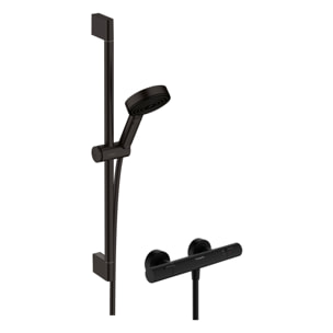 Set de douche Pulsify Select S 3 jets, barre 65cm EcoSmart, Noir mat