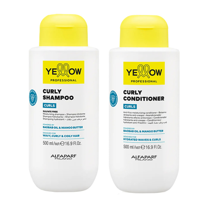 ALFAPARF Yellow Kit Curls Shampoo 500ml + Conditioner 500ml