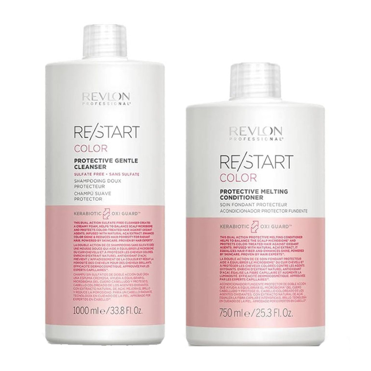 REVLON PROFESSIONAL Kit Restart Color Protective Gentle Shampoo 1000ml + Conditioner 750ml