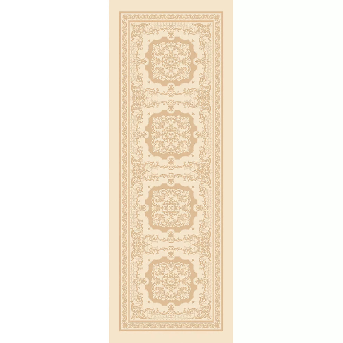 Chemin de table coton mélangé anti tache motif jacquard Eleonore dore