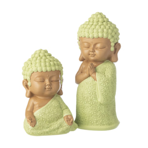 J-Line Moine Priant décoratif - polyrésine - vert menthe