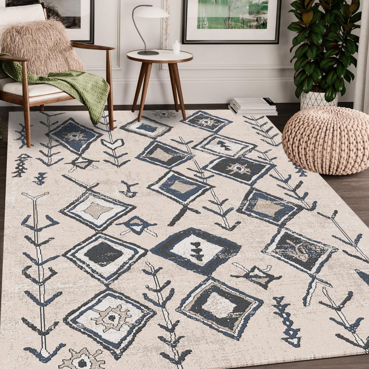 Tapis berbère tissé motifs ethno-chic CONA