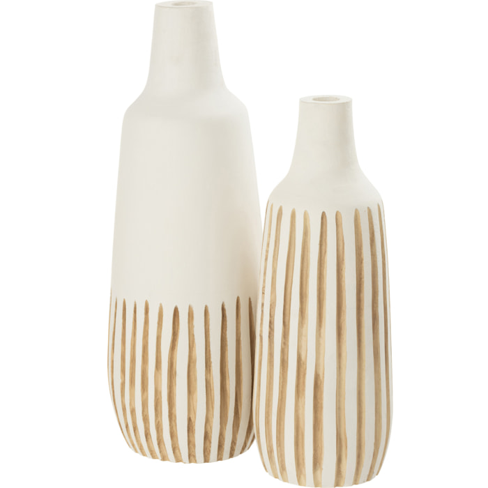J-Line vase Ying - bois - blanc - large - H56 cm
