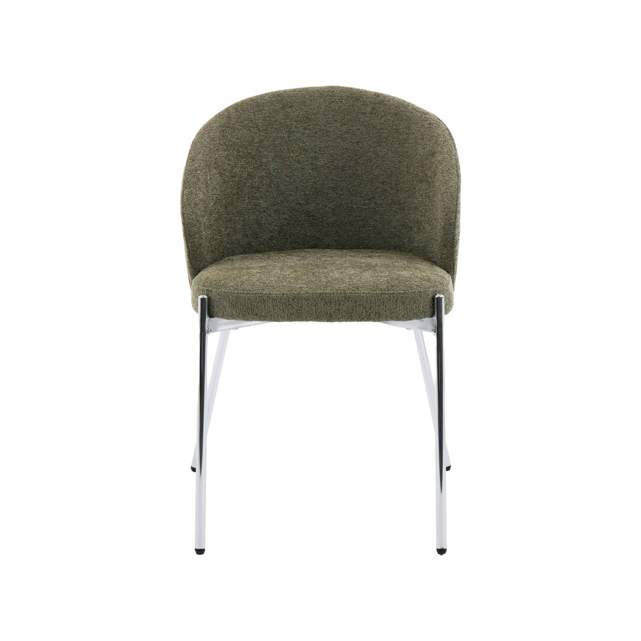 Chaise bois de peuplier teinté noyer, acier et tissu texturé (lot de 2) PAUL