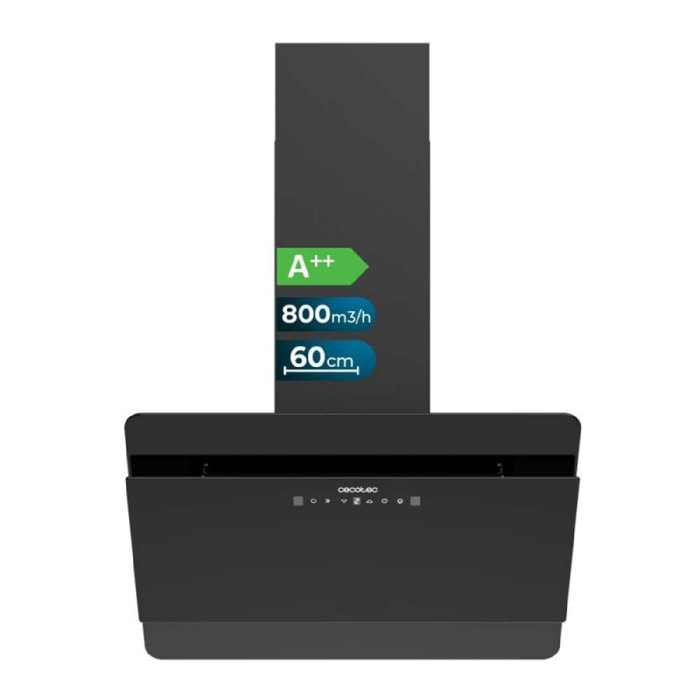 Cecotec Hotte décorative Bolero Flux DT 608000 Glass Black A++