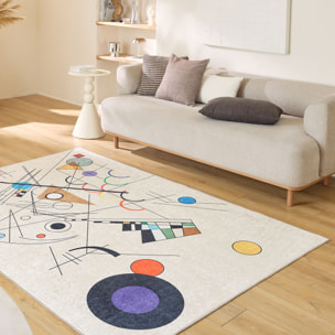 STAMPA - Tapis lavable à motif artistique - Beige