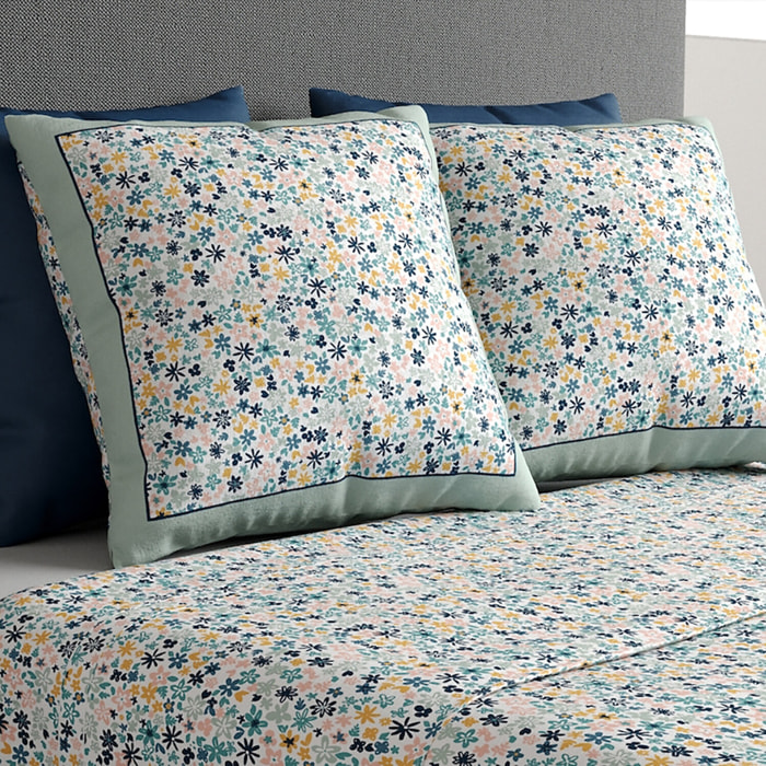 Parure de drap 3pcs avec drap housse 100% coton 57fils mani