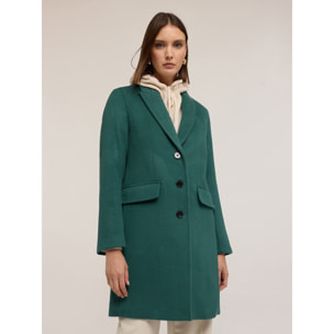 Motivi - Cappotto in misto lana ammagliato - Verde