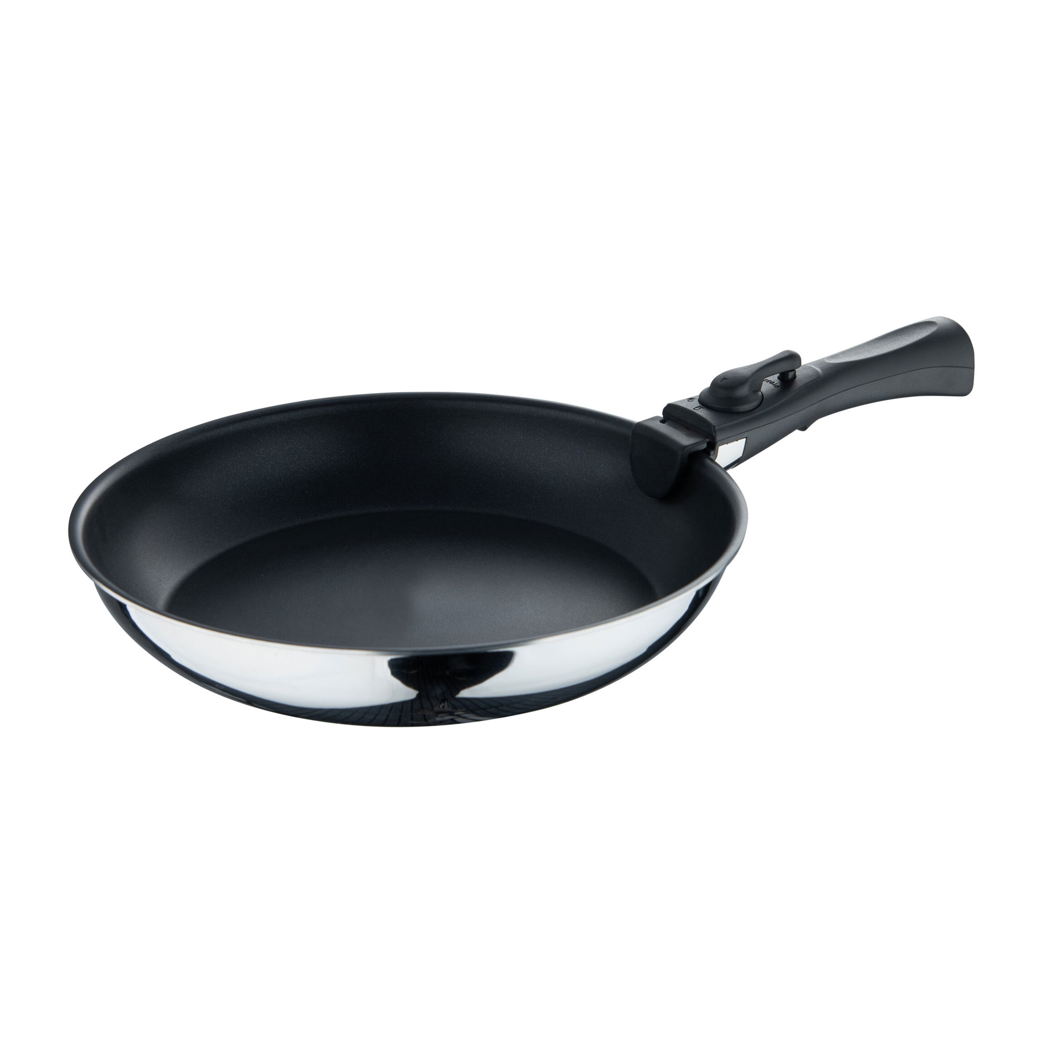 juego de 2 sartenes ø24ø26cm acero inoxidable negro + mango desmotable antiadherente ilag