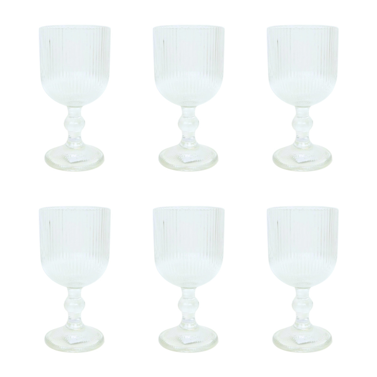 Lot de 6 verres à pied, AZULI