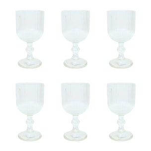 Lot de 6 verres à pied, AZULI