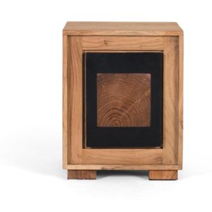 Mesitas de Noche de Madera de Mango 40 Cm Estilo Rústico Moderno