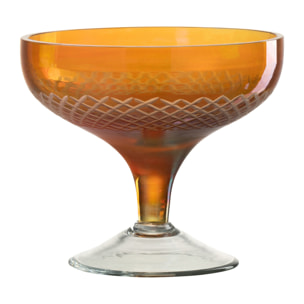 J-Line verre sur pied Rond - verre - orange - 4 pièces
