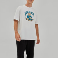 GUESS Originals - T-shirt Bear Finn - logo - 100% coton - blanc