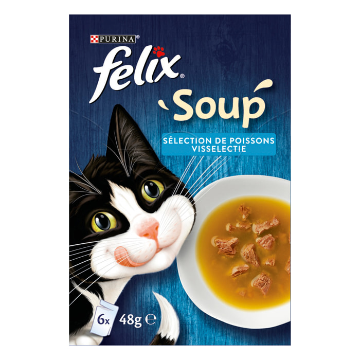 Felix Soup Sélection Poissons 6x48g - Lot de 8