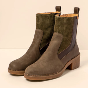 Botines con tacón N5668 MULTI LEATHER FOREST / TICINO color Forest