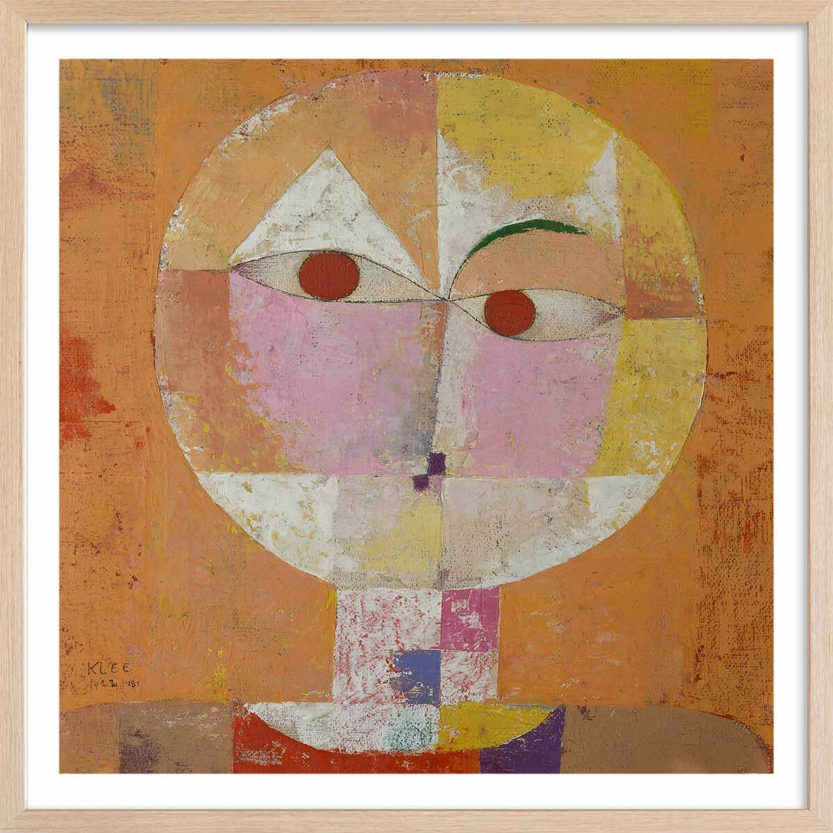 Poster Senecio - Paul Klee Affiche + cadre en bois - Chêne