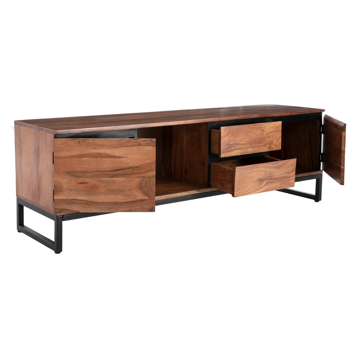 Meuble TV en bois massif L160 cm HOORN
