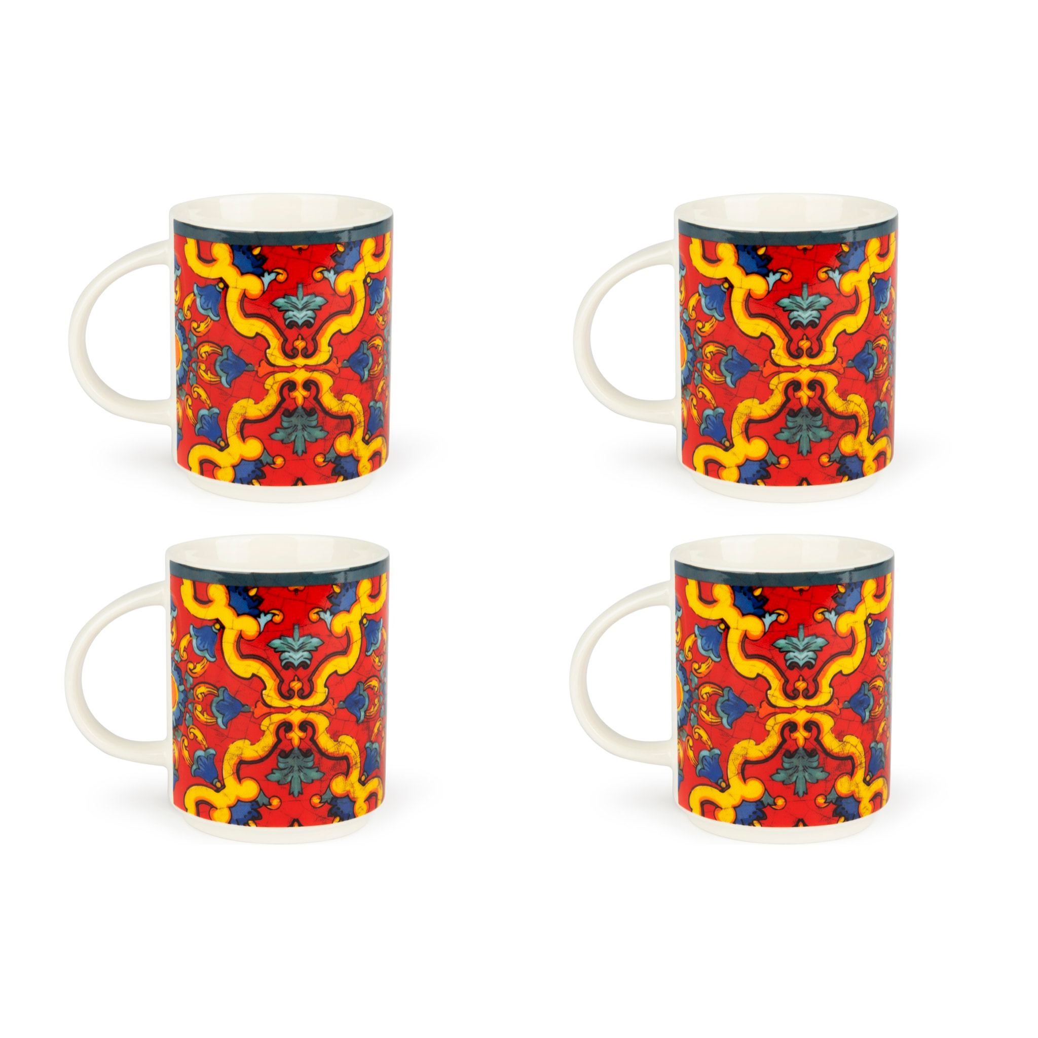 Set de 4 Mugs Excelsa – Trinacria, New Bone China Multicolore