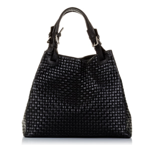 Emanuela Borsa tote Donna.Pelle autentica Camoscio Incisione Geometrica