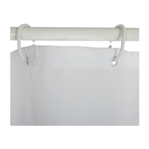 Rideau de douche Polyester H/F 180x200cm QUALITE PREMIUM Gris & Blanc - Anneaux inclus MSV