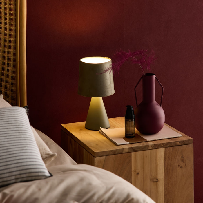 Lampe à poser céramique Alban vert olive Ø 13cm