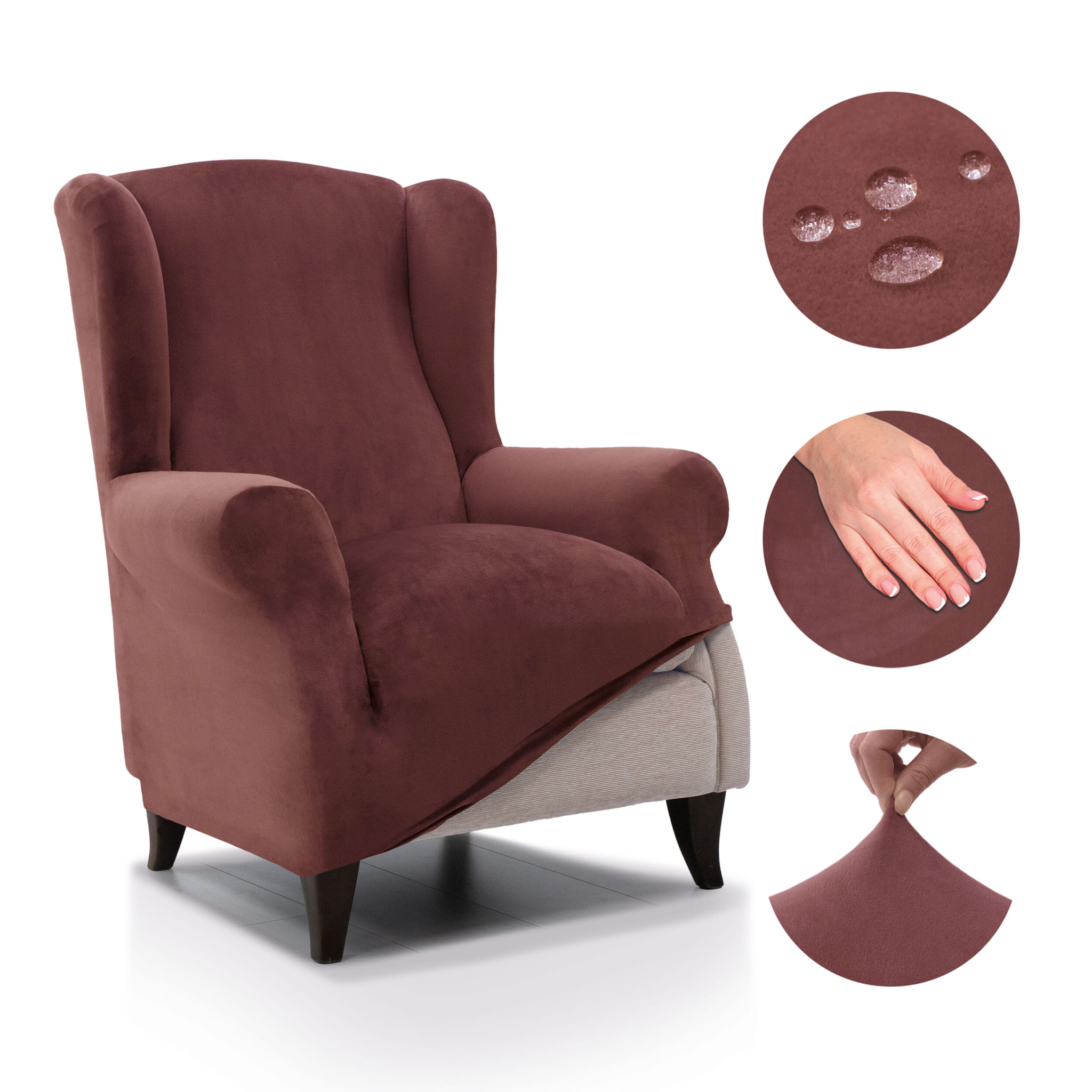 Funda TERCIOPELO ANTIMANCHAS Multi elástica para OREJERO modelo VERONICA