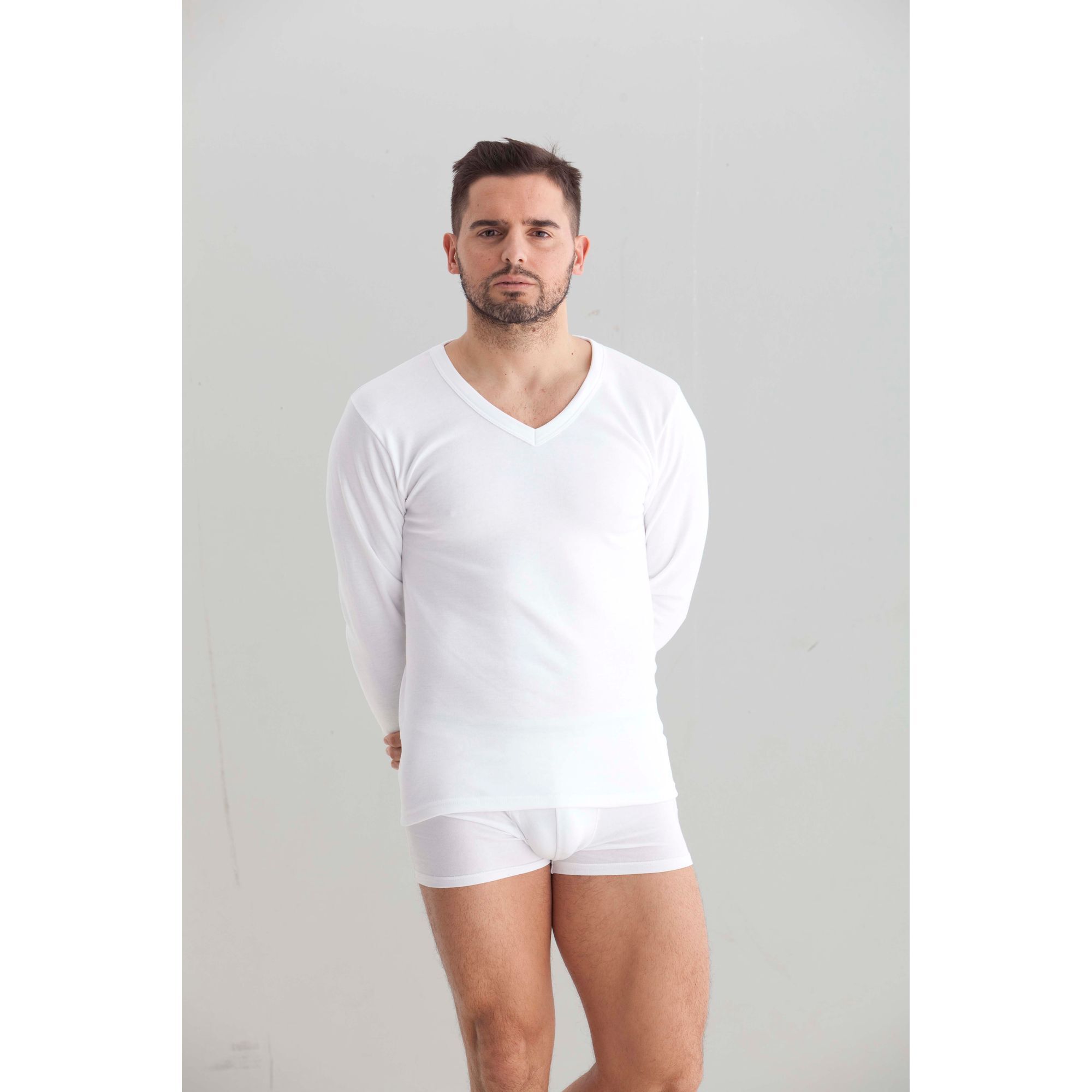 Camiseta Cro Felpa M/L Pico Blanco Talla 52