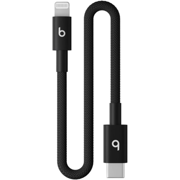 Câble de charge BEATS tissé court USB-C vers Lightning 20 cm N