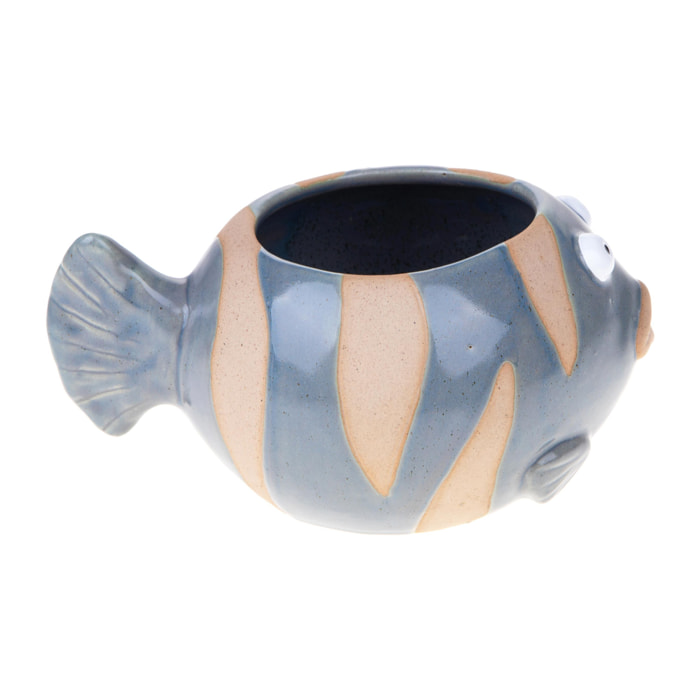 Vaso Pesce Palla D.19Xh.9,5 Cm - Pezzi 3 - 19X9,5X14cm - Colore: Blu - Bianchi Dino - Decori Casa E Complementi